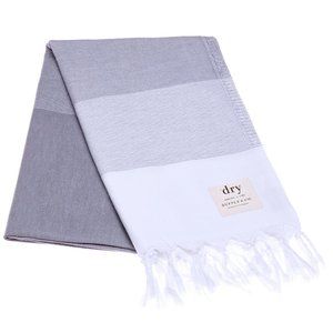 Indigo Blue & White “Ombre” Cotton Turkish Towel/Throw Blanket